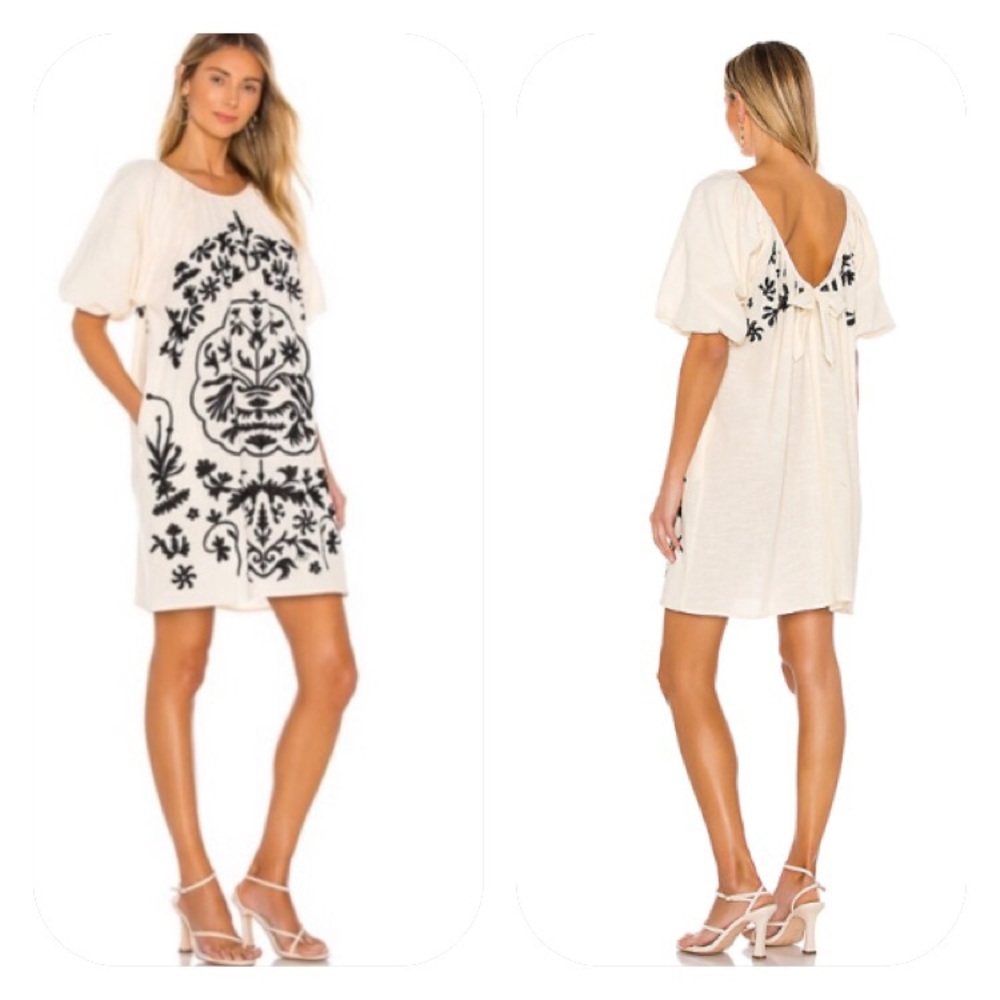Free People Fiona Embroidered Mini Dress